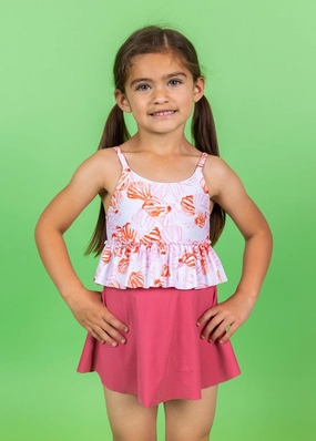 Painted Clams | Mini Peplum Top cute girls swimsuits, stylish swimwear for girls
