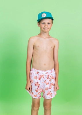 Painted Clams | Youth Retro Shorties boys summer swimwear, boys rash guard swim sets