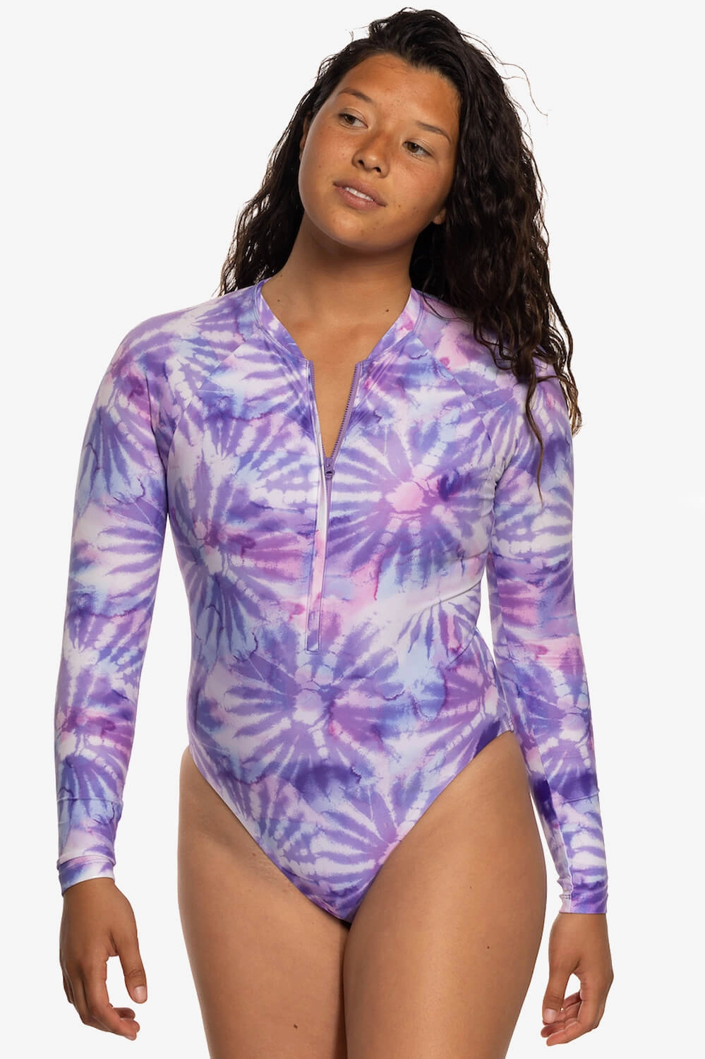 Paloma Long Sleeve Zip-Up Surf One Piece - Revolve