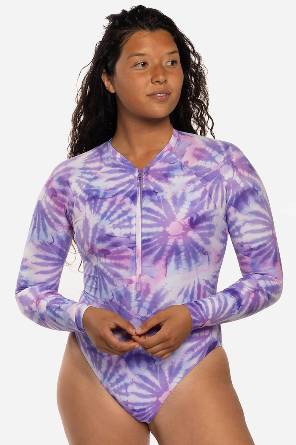 Paloma Long Sleeve Zip-Up Surf One Piece - Revolve