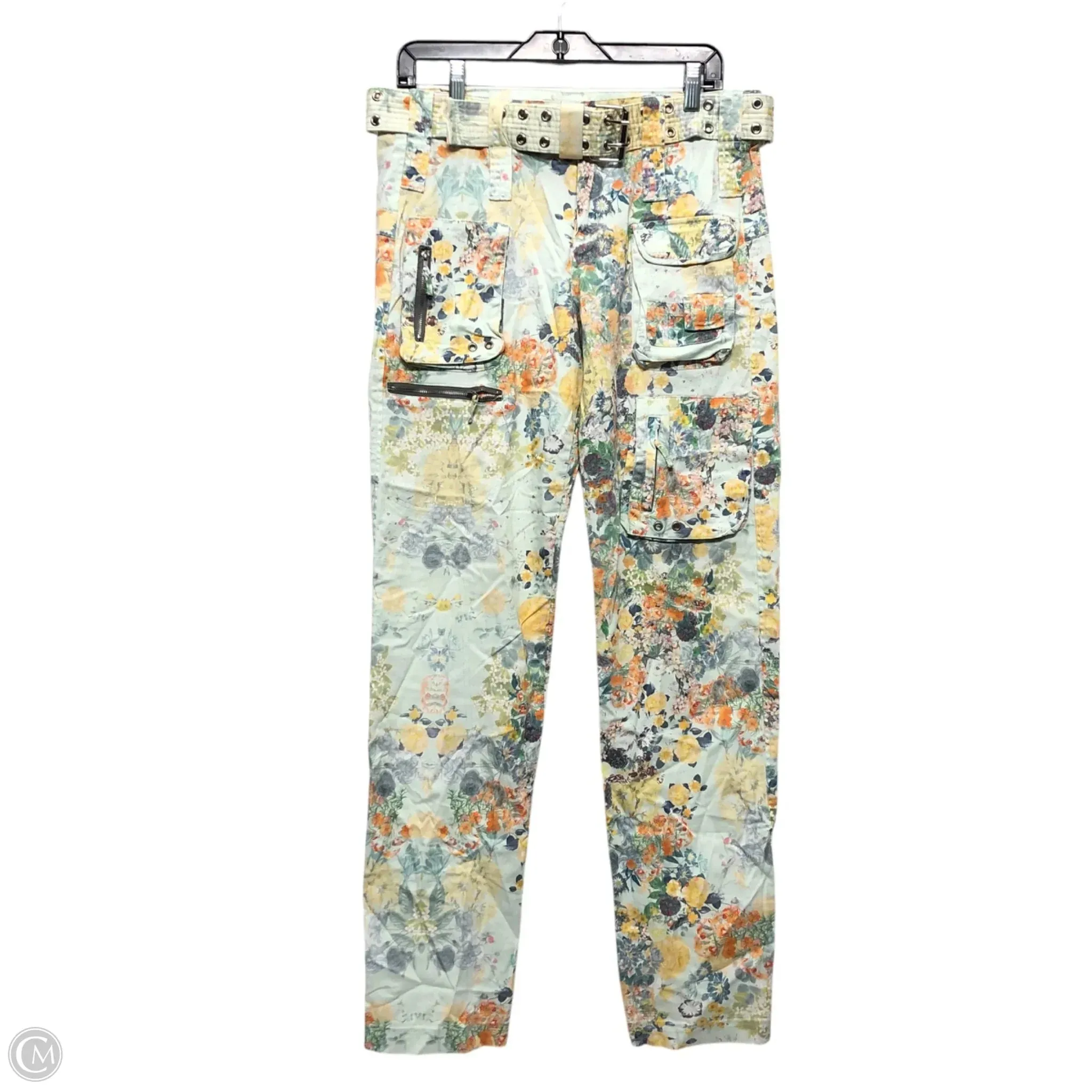 Pants Chinos & Khakis By Johnny Was In Green & Yellow, Size: 8 Johnny Was Clothing