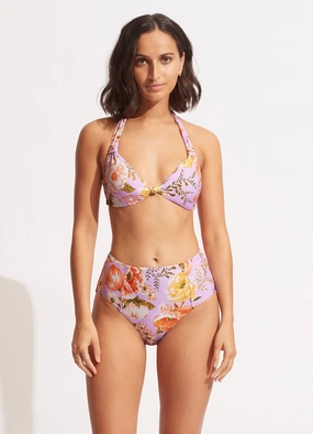 Paradise Garden High Waisted Pant - Lilac flattering swimwear women, comfortable swimwear for women