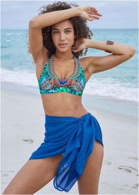 Pareo Cover-Up - Blue everyday swimwear for women, casual swim outfits ladies