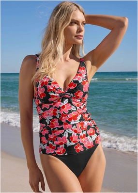 Paros Underwire Tankini - Cartoon Poppy everyday swimwear for women, casual swim outfits ladies