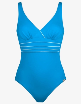 Parrot Bay Swimsuit - Aqua White cup sized swimwear women, supportive swimsuits for large bust
