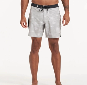 Peak Boardshort In Eucalyptus Belize mens full coverage swimwear, stylish mens swim trunks