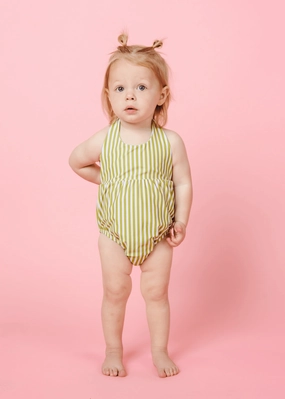Pear Stripes | Baby Romper One-Piece cute girls swimsuits, stylish swimwear for girls
