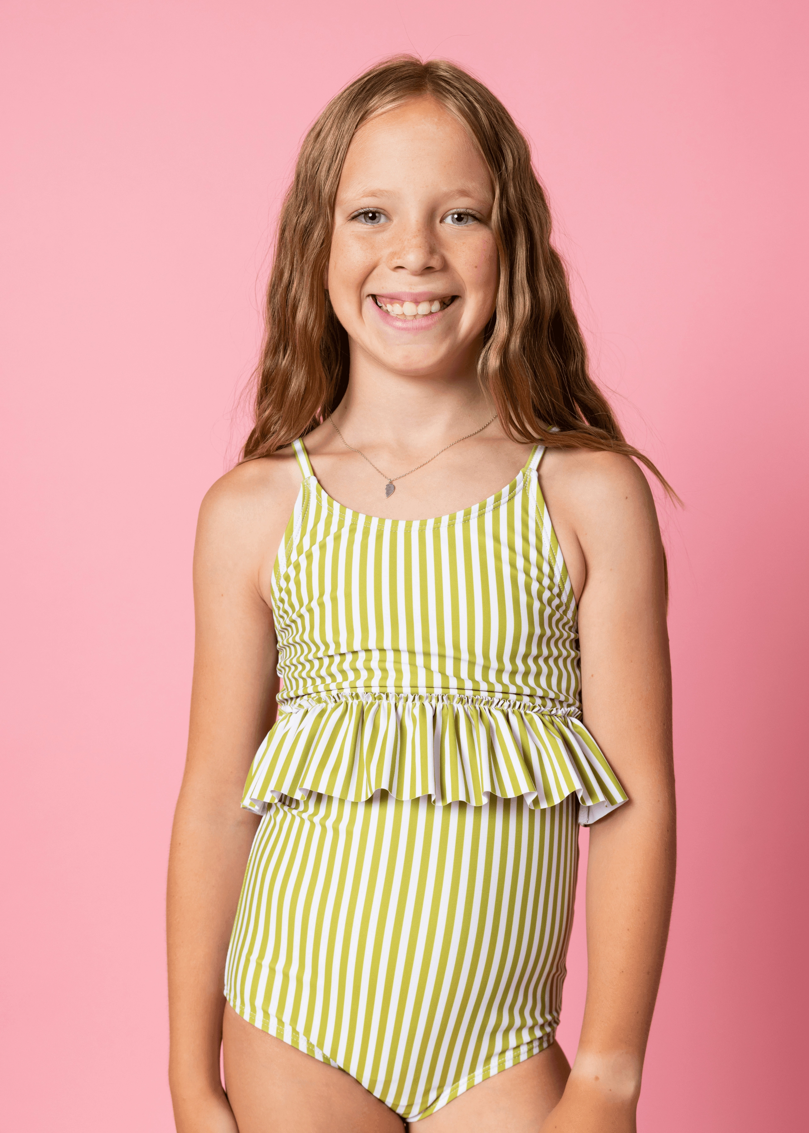 Pear Stripes | Youth High-Waisted Bottoms
