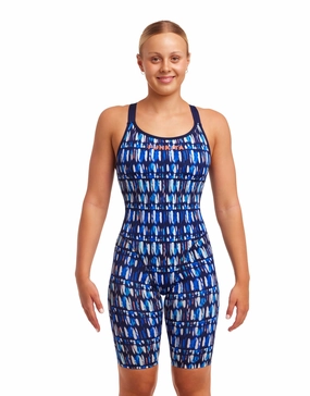 Perfect Teeth Fast Legs Legsuit - Blue minimalistic swimsuits women, sleek swimwear styles