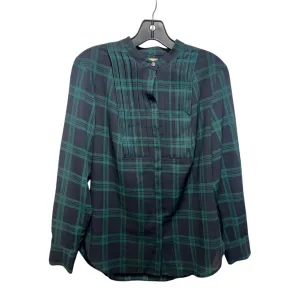 Pin Tuck Top Long Sleeve By J. Crew In Plaid Pattern, Size: S j crew