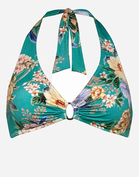 Pineapple Sea Halter Bikini Top - Tropical Breeze full coverage swim tops, cute bikini tops