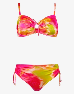 Pink Aqua Underwired Bikini Set - Pink Mix full coverage swim tops, cute bikini tops