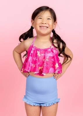 Pink Blooms | Mini Swing Top cute girls swimsuits, stylish swimwear for girls