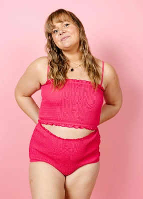Pink Raspberry | Bandeau Top tankini swim tops, adjustable bikini tops