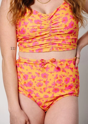 Playful Daisies | Bow Bottoms elastic waistband swim bottoms, mix-and-match bikini bottoms