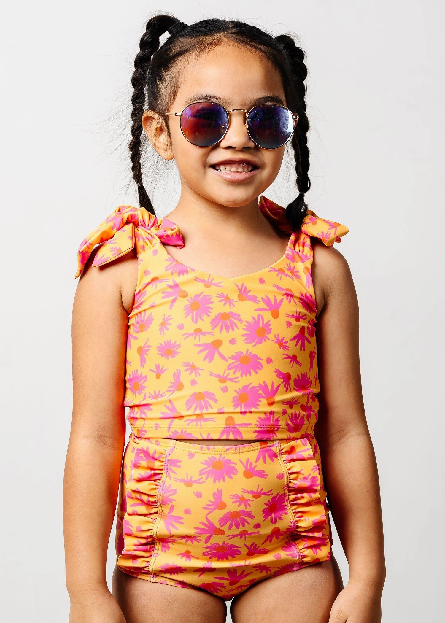 Playful Daisies | Mini Down in Front Ruffle Bottoms