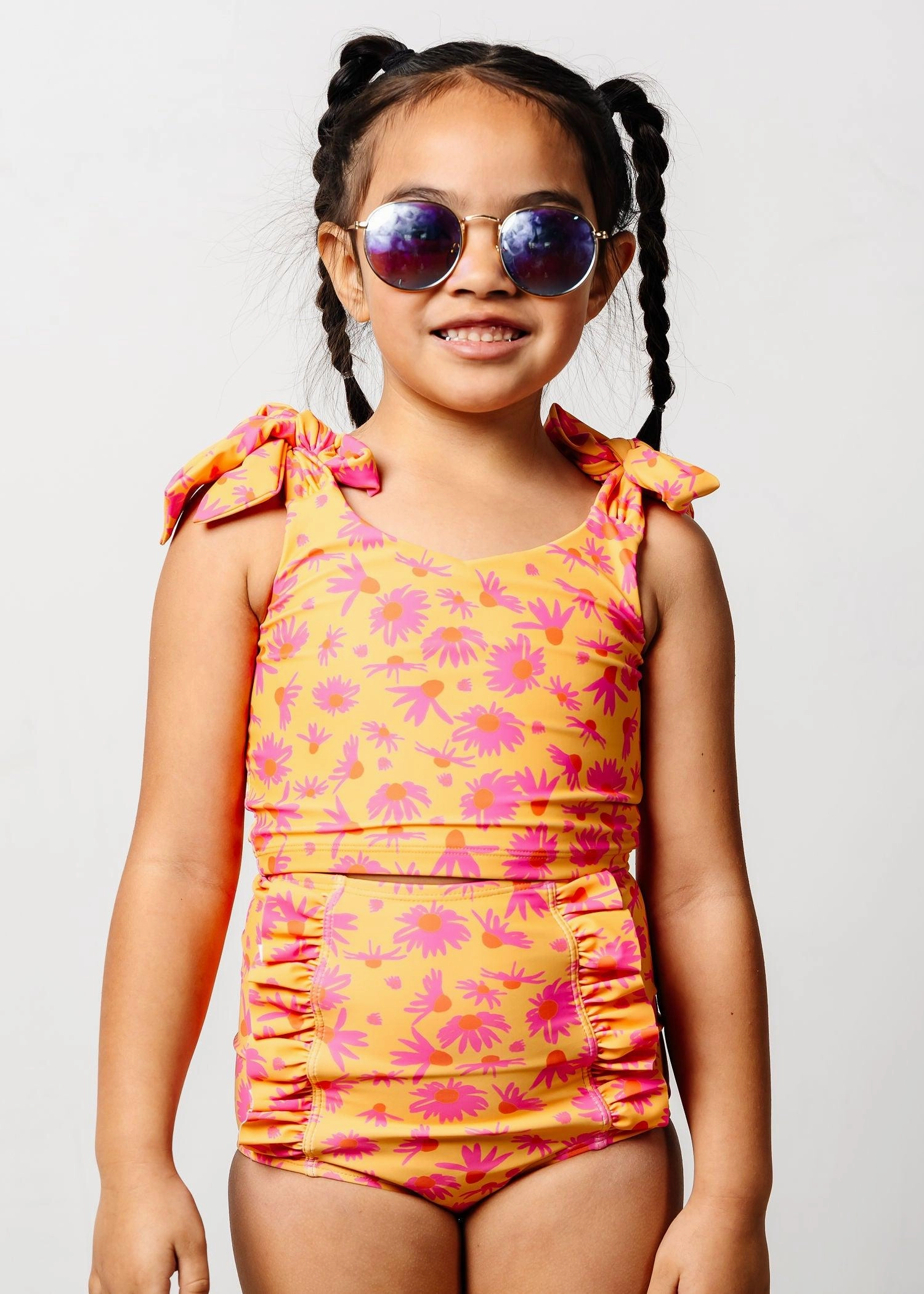 Playful Daisies | Mini Down in Front Ruffle Bottoms