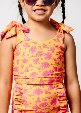 Playful Daisies | Mini Knot Top cute girls swimsuits, stylish swimwear for girls