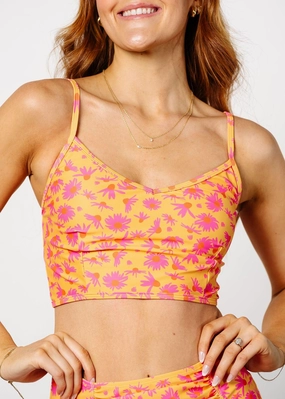 Playful Daisies | V'D Crop Top tankini swim tops, adjustable bikini tops