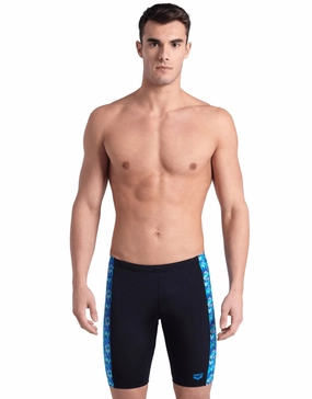 Pooltiles Swim Jammer - Black/Multi casual mens swimwear, affordable swimwear for men