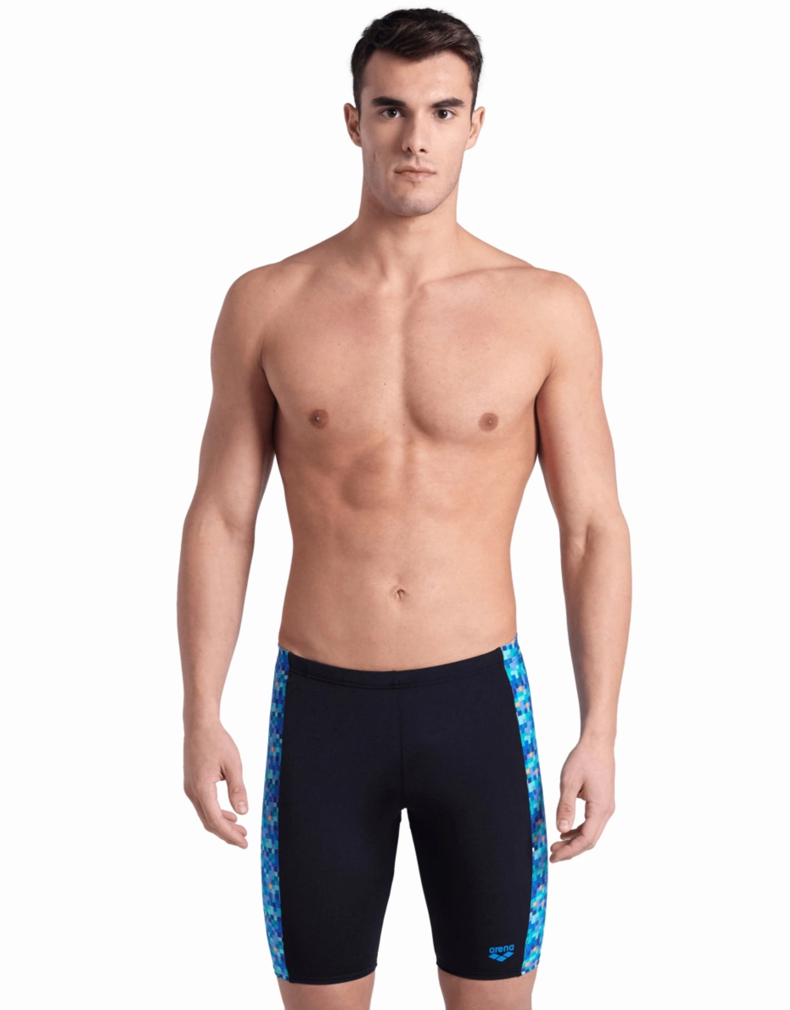 Pooltiles Swim Jammer - Black/Multi casual mens swimwear, affordable swimwear for men