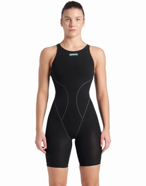 Powerskin Impulso Open Back - Black/Teal minimalistic swimsuits women, sleek swimwear styles