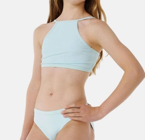 Premium Rib Bikini-Girl In Light Blue stylish teen girl swimsuits, teen girls swimwear sets