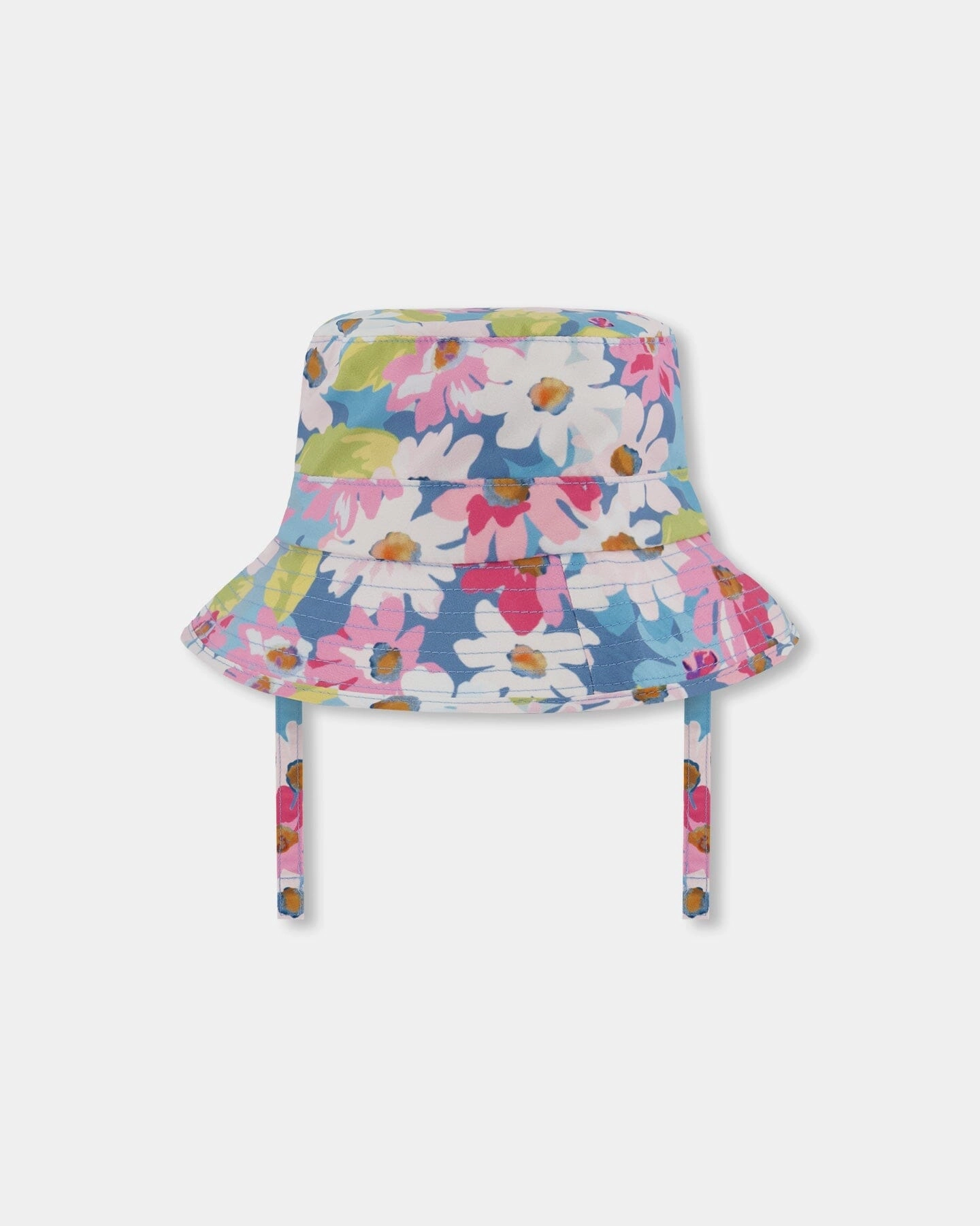 Printed Beach Sun Hat White, Pink, And Green Flowers