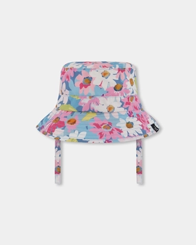 Printed Beach Sun Hat White, Pink, And Green Flowers cute swimsuits for teen girls, modest teen swimwear