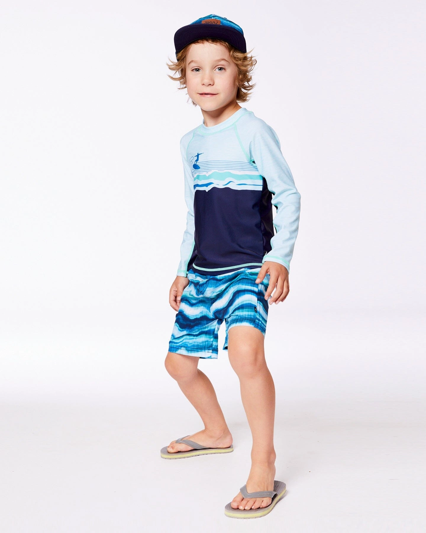 Printed Boardshorts Blue Wave And Black