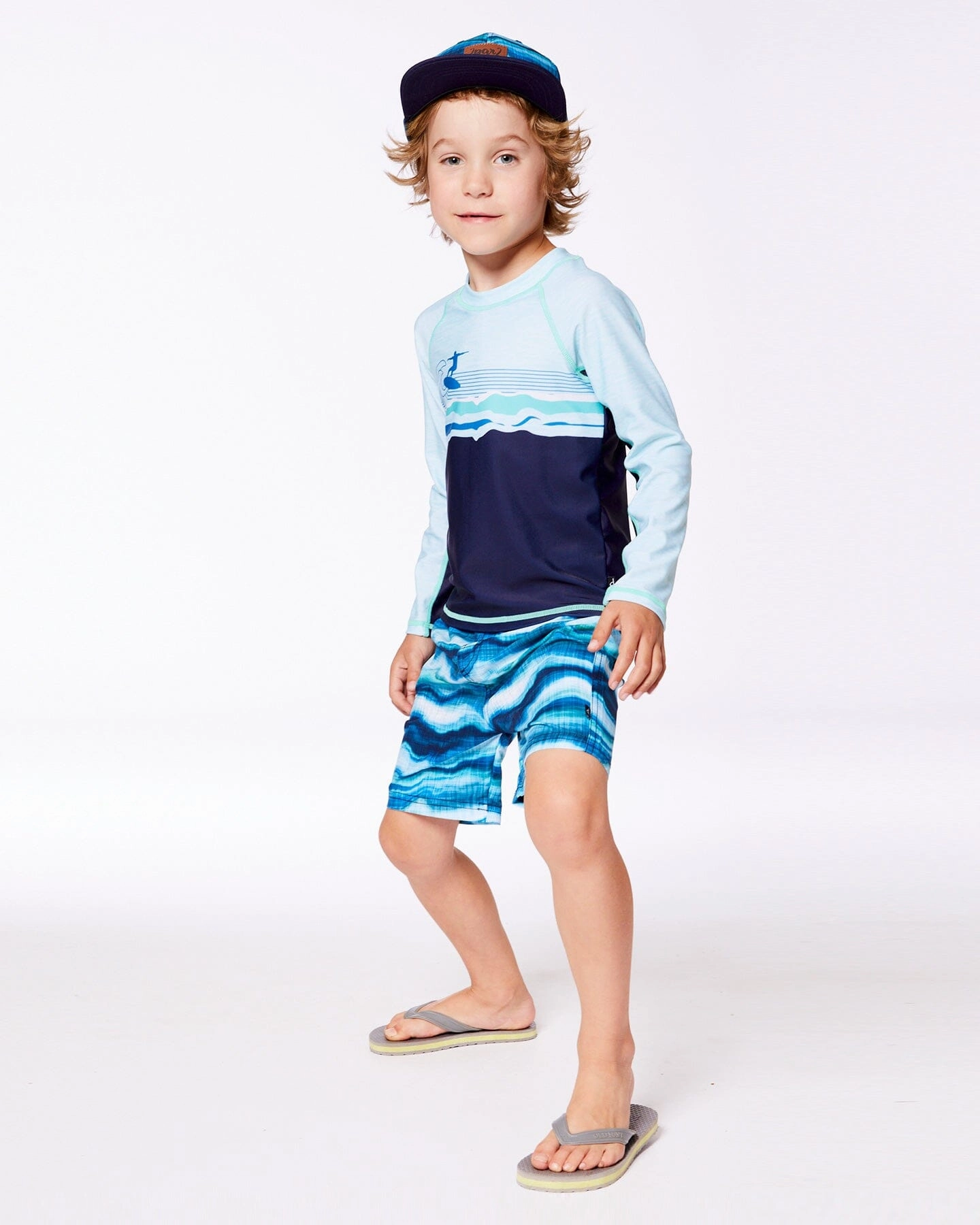 Printed Boardshorts Blue Wave And Black