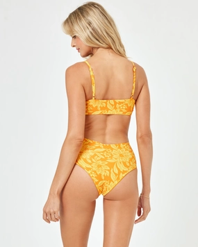 Printed High Tide Bikini Bottom - Golden Hour Blooms timeless swimwear styles women, comfy swimwear for women