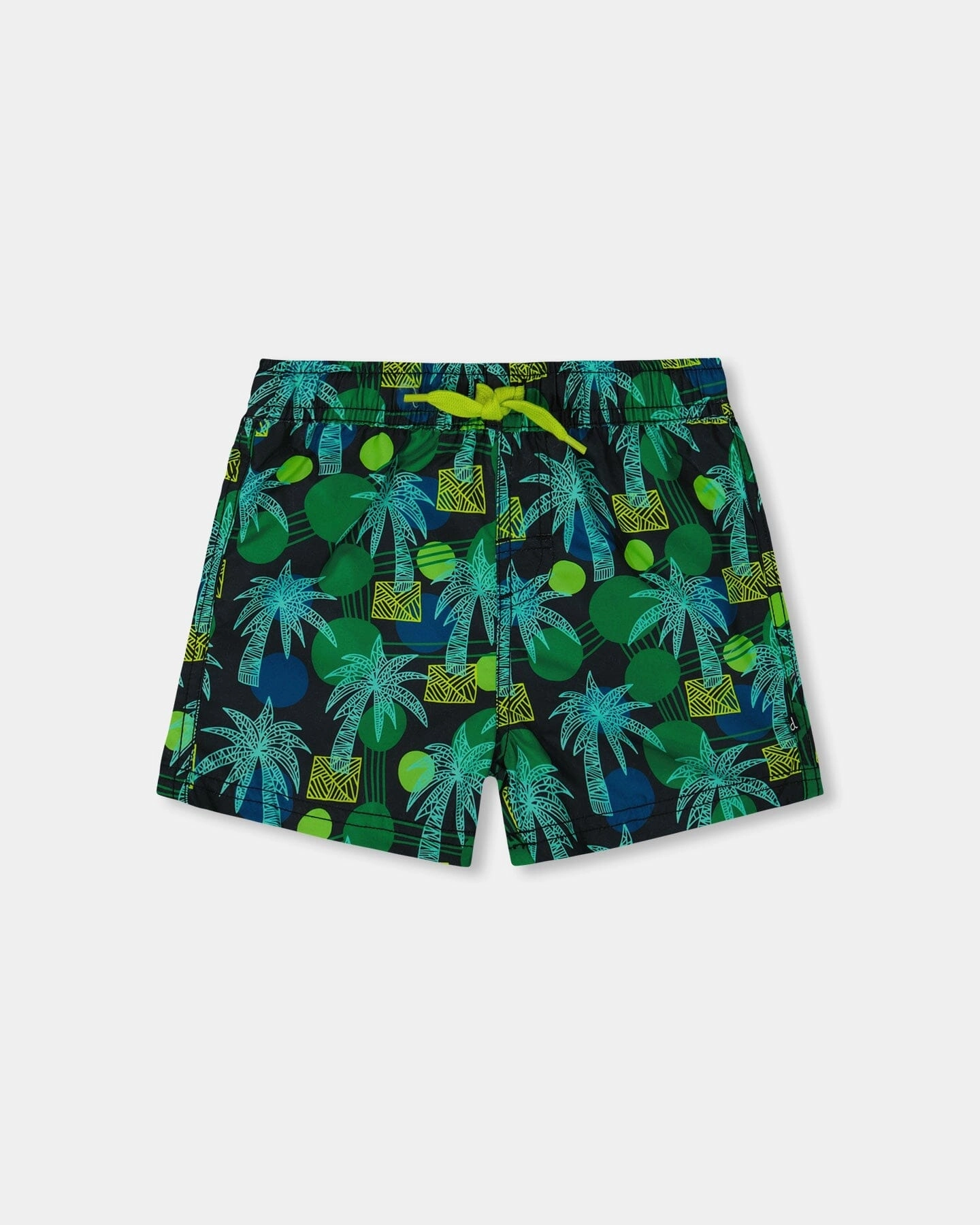 Printed Swim Trunks Green Jungle On Black boys swimwear sets, boys swim trunks