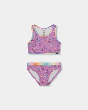 Printed Two-Piece Swimsuit Old Mauve And Multicolored Butterflies stylish teen girl swimsuits, teen girls swimwear sets