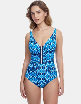 Profile Ocean Blue V Neck Swimsuit - Blue pool-ready swimwear for women, trendy swimwear collection