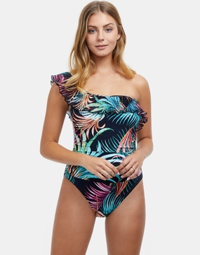 Profile Tropico One Shoulder Swimsuit - Black pool-ready swimwear for women, trendy swimwear collection
