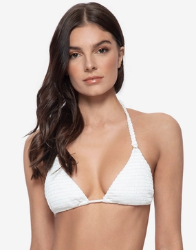 Pure Detail Tri Bikini Top - White stylish swimwear tops, womens beach tops