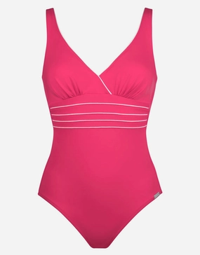 Pure Lines Swimsuit - Pink White pool-ready swimwear for women, trendy swimwear collection
