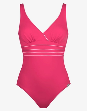 Pure Lines Swimsuit - Pink White cup sized swimwear women, supportive swimsuits for large bust