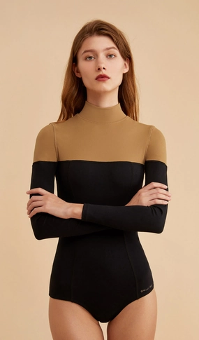 QUINN Long Sleeve One Piece Swimsuit budget-friendly women's swimwear, easy wear swimsuits