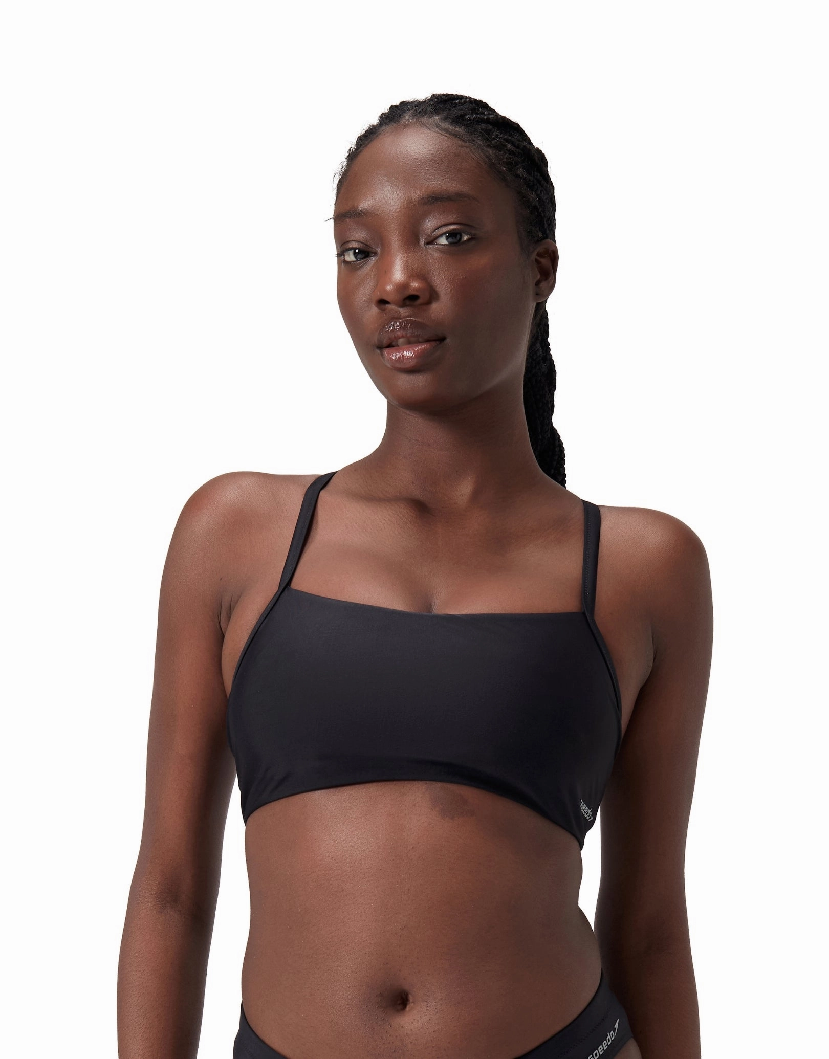 Racerback Bra Top - Black minimalistic swimsuits women, sleek swimwear styles