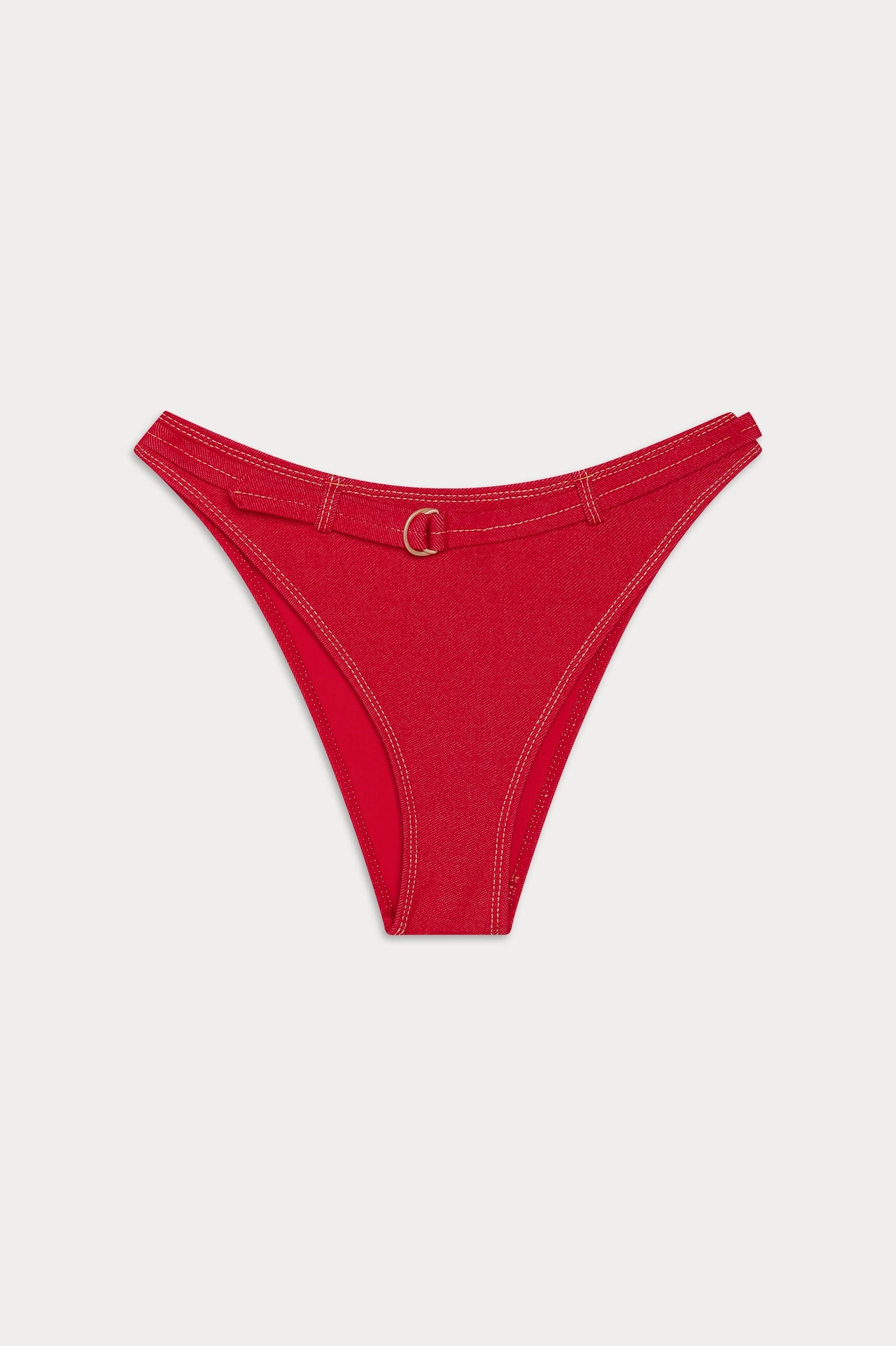 Ranger Denim Bikini Bottom - Red Denim