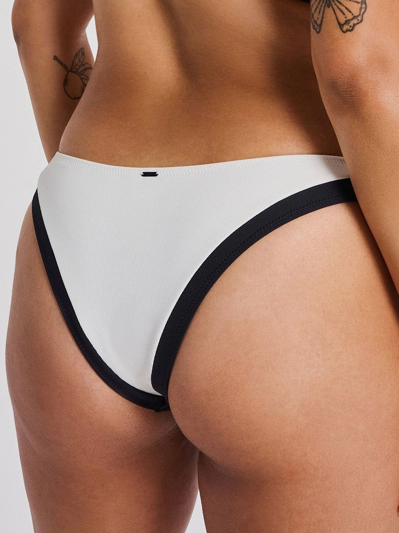 Recycled Rib High Leg Contrast Bikini Bottom