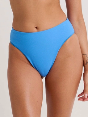 Recycled Rib High Leg High Waist Retro Bikini Bottom basic swimsuits for women, durable swimwear for ladies