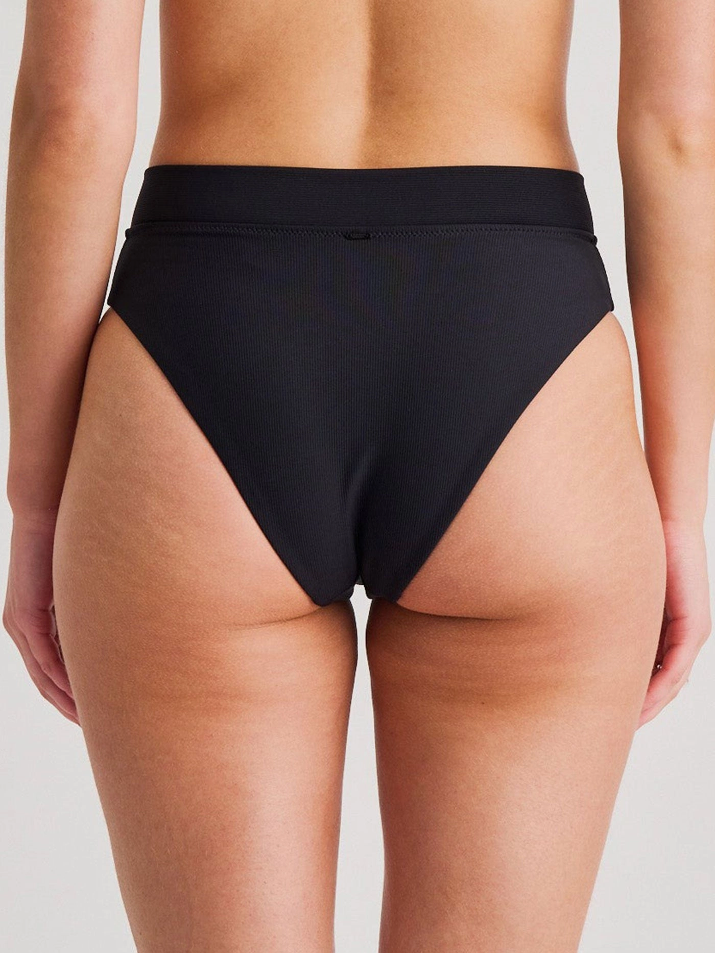 Recycled Rib High Leg Overlap Bikini Bottom