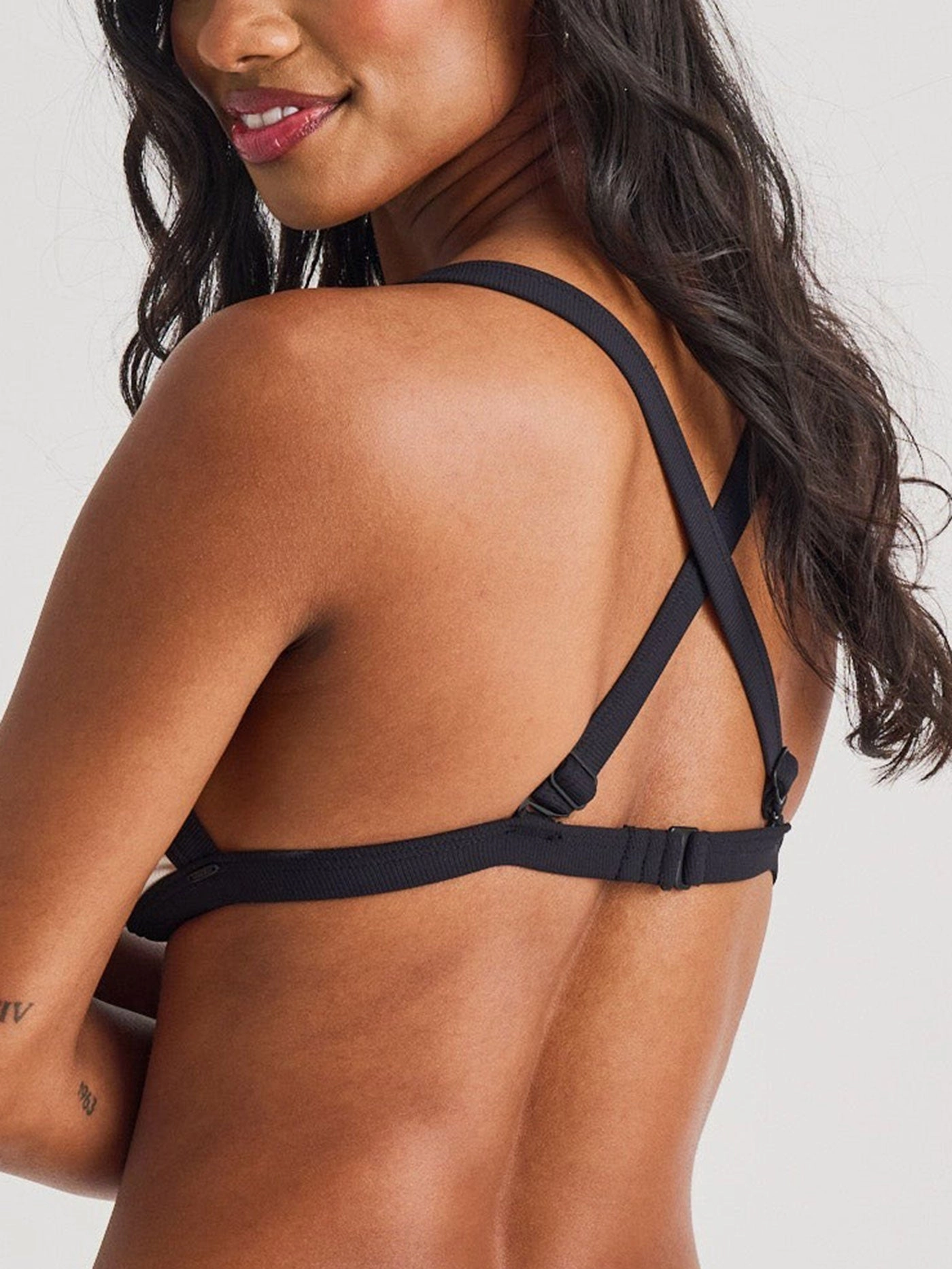 Recycled Rib Triangle Contrast Bikini Top