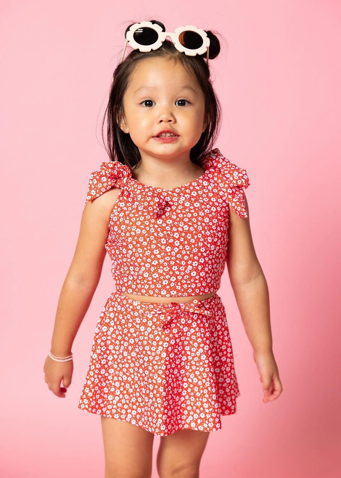 Red Ditsy Floral | Mini Detached Short Skirt