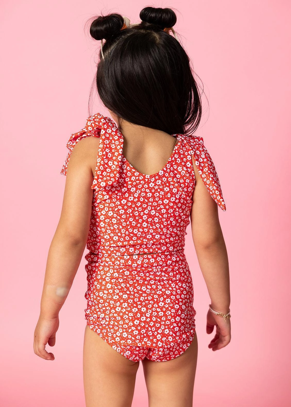 Red Ditsy Floral | Mini Knot Top