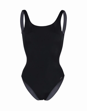 Regular U-Back Swimsuit - Black minimalistic swimsuits women, sleek swimwear styles