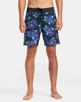 Restless Boardshort 17" In Midnight Black mens beach swimwear, quick dry mens swimsuits
